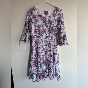 Rabbit Rabbit Rabbit Floral Lace Lilac & Lavender Midi Dress